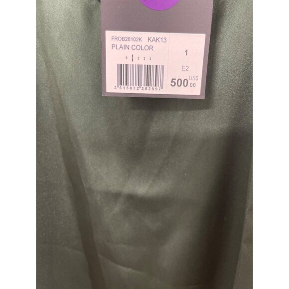 The Kooples Silk $500 Green Satin & Lace Midi Slip Dress Cut Out Small - Picture 7 of 8